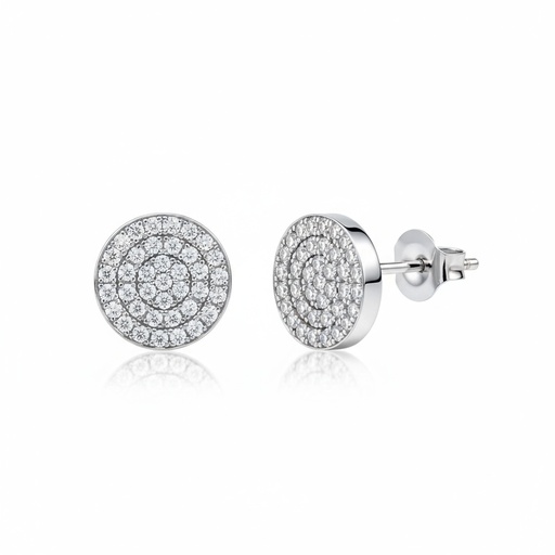 [AG1586] PENDIENTES PLATA 925MM REDONDO CIRCONITAS