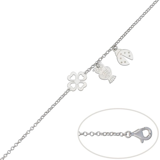 [AG162] PULSERA PLATA 925MM DE LA SUERTE