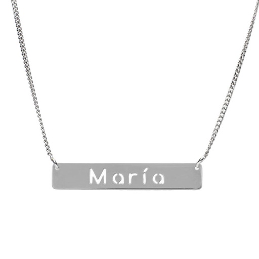 [AG2002] GARGANTILLA PLATA 925MM NOMBRE LETRERO