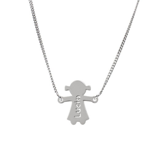 [AG2007] GARGANTILLA PLATA 925MM NOMBRE + NIÑA