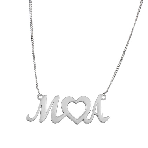 [AG2011] GARGANTILLA PLATA 925MM LETRAS + CORAZON