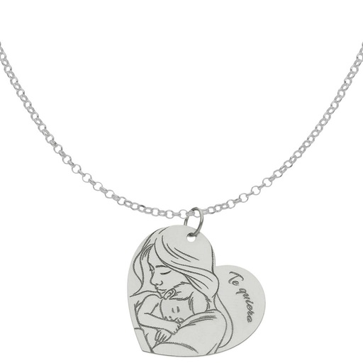 [AG2062] GARGANTILLA PLATA 925MM DE LA MADRE  - 24X22MM