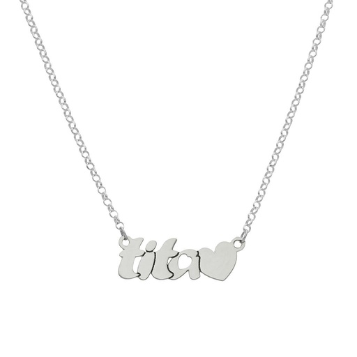 [AG2070] GARGANTILLA PLATA 925MM TITA + CORAZON