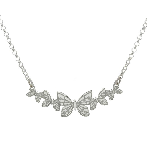 [AG2077] GARGANTILLA PLATA 925MM MARIPOSAS