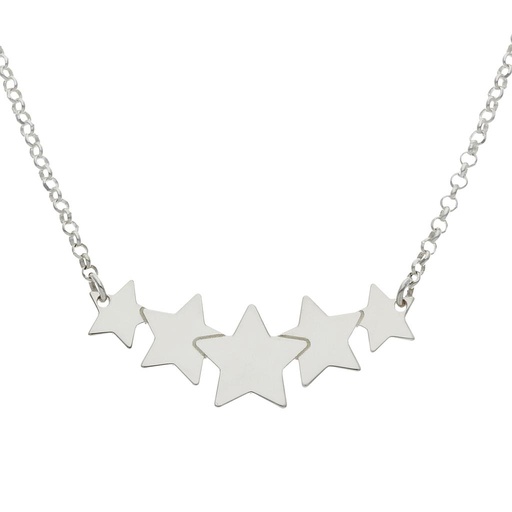 [AG2079] GARGANTILLA PLATA 925MM ESTRELLAS