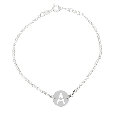 PULSERA PLATA 925MM LETRA CALADA - 10MM