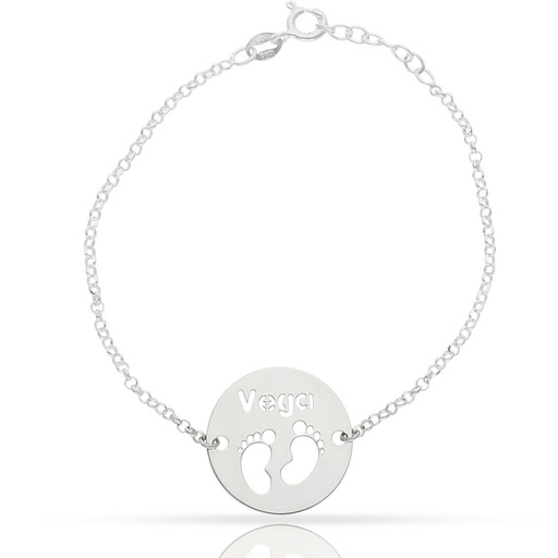 [AG224] PULSERA PLATA 925MM NOMBRE + PIES