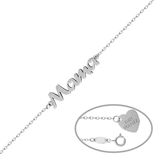 [AG226] PULSERA PLATA 925MM NOMBRE + CORAZON