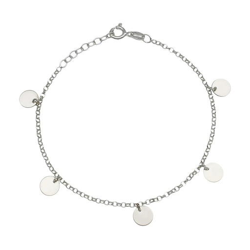[AG257] PULSERA PLATA 925MM MINI CHARMS CIRCULOS
