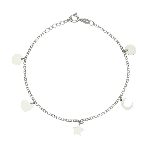 [AG262] PULSERA PLATA 925MM MINI CHARMS MIX
