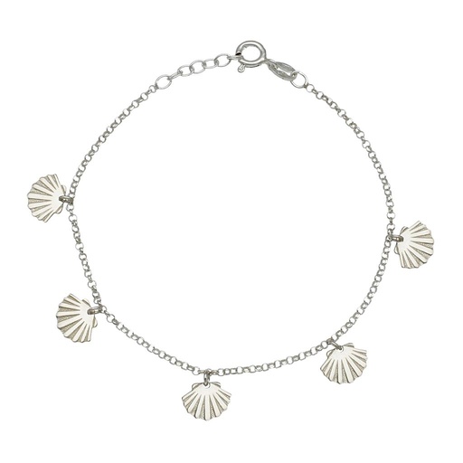 [AG263] PULSERA PLATA 925MM MINI CHARMS CONCHAS