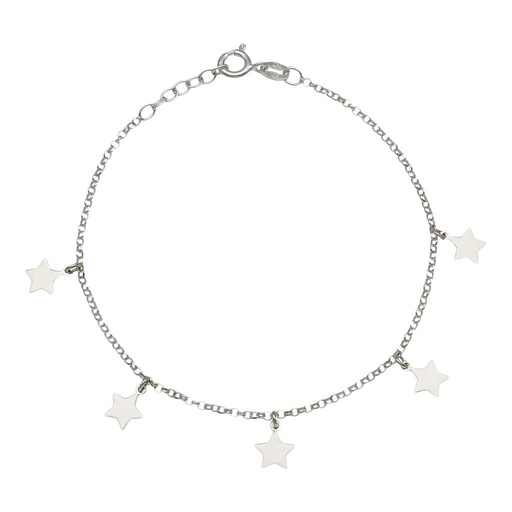 [AG272] TOBILLERA PLATA 925MM MINI CHARMS ESTRELLAS