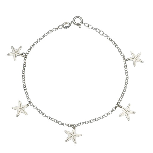 [AG279] TOBILLERA PLATA 925MM MINI CHARMS ESTRELLA MAR