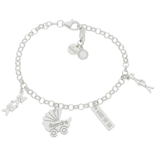 [AG3014] PULSERA MI HISTORIA PLATA 925MM NACIMIENTO