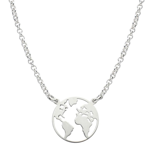 [AG365] GARGANTILLA PLATA 925M MUNDO - 15MM