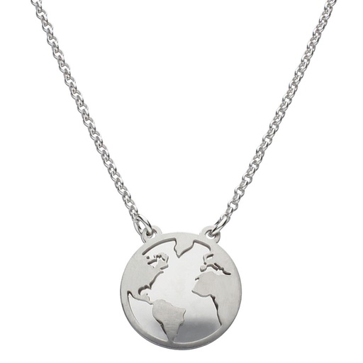 [AG369] GARGANTILLA PLATA 925MM MUNDO - 16MM