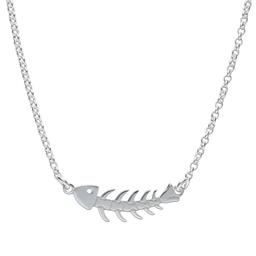 [AG370] GARGANTILLA PLATA 925MM RASPA PEZ