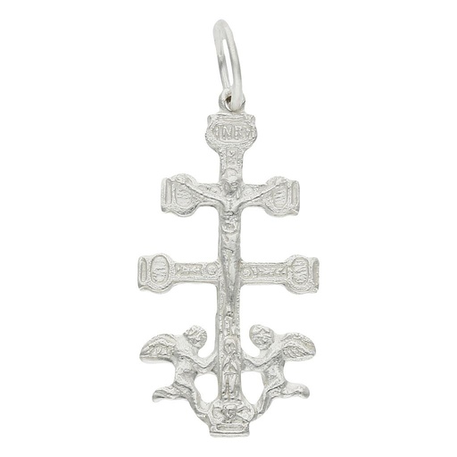 [AG673] CRUZ PLATA 925MM CARAVACA - 12x23MM