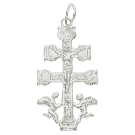 [AG672] CRUZ PLATA 925MM CARAVACA - 15x28MM