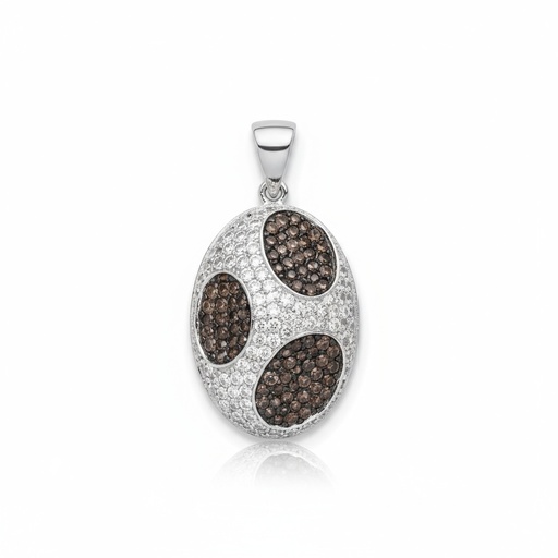 [AG5031G] COLGANTE PLATA 925MM CIRCONITAS NEGRAS