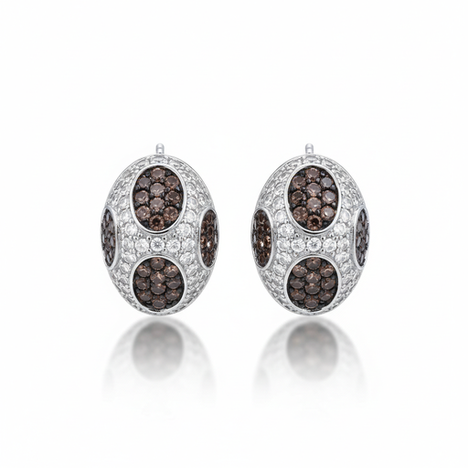 [AG5031P] PENDIENTES PLATA 925MM CIRCONITAS NEGRAS
