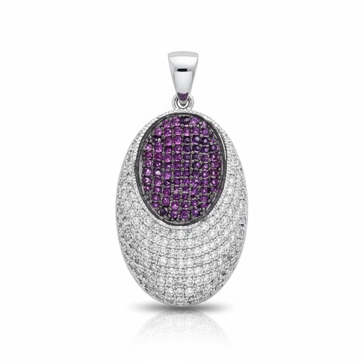 [AG5034G] COLGANTE PLATA 925MM OVAL CIRCONITAS