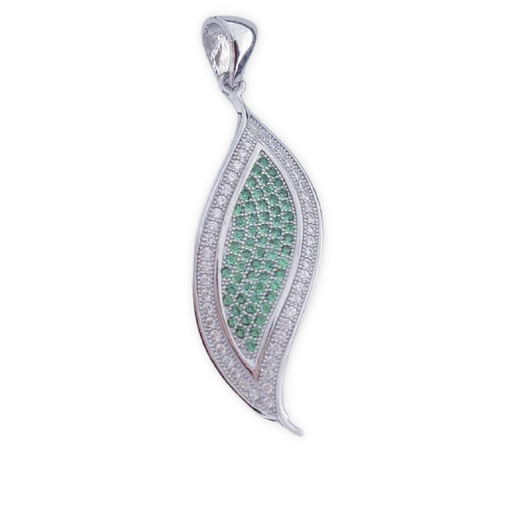 [AG5045G] COLGANTE PLATA 925MM CIRCONITAS VERDES