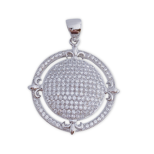 [AG5055G] COLGANTE PLATA 925MM REDONDO CIRCONITAS