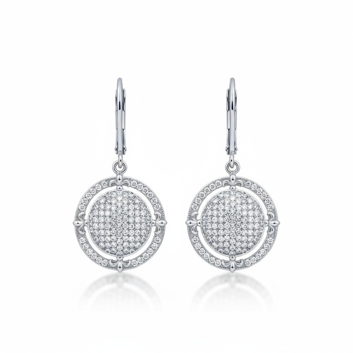 [AG5055P] PENDIENTES PLATA 925MM REDONDO CIRCONITAS
