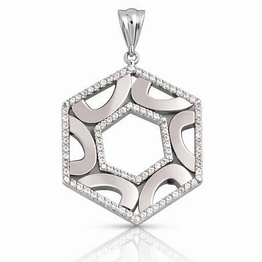 [AG510] COLGANTE PLATA 925MM CIRCONITAS