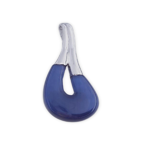 [AG536] COLGANTE PLATA 925MM OJO DE GATO AZUL