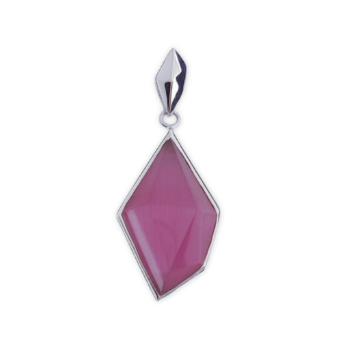 [AG549] COLGANTE PLATA 925MM OJO DE GATO FUCSIA