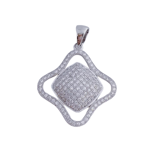 [AG566] COLGANTE PLATA 925MM CIRCONITAS