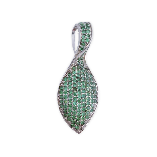 [AG589] COLGANTE PLATA 925MM CIRCONITAS VERDES