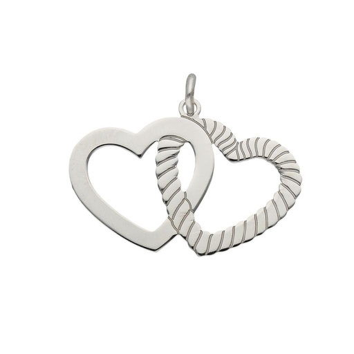 [AG605] COLGANTE PLATA 925MM CORAZONES