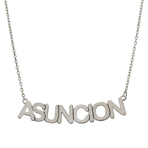 GARGANTILLA ORO BLANCO 18KL NOMBRE MEDIANO