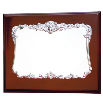 PLACA HOMENAJE ALUMINIO 26X21CM - 18X13CM