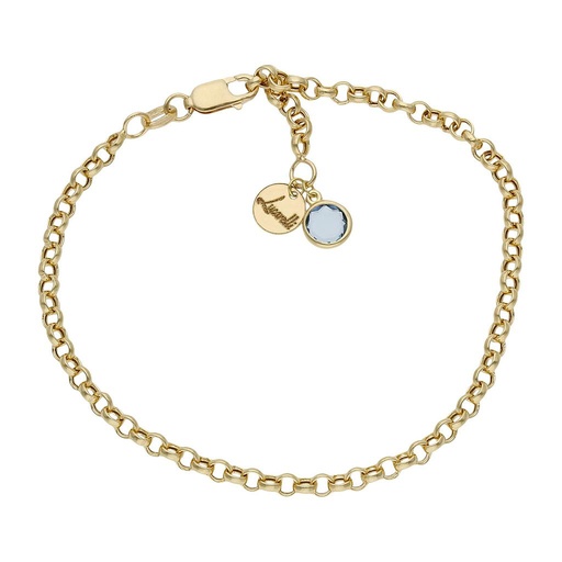 [HT101A] PULSERA MI HISTORIA ORO 18KL 3MM - AZUL