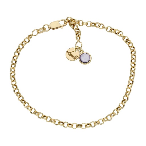 [HT101L] PULSERA MI HISTORIA ORO 18KL 3MM - LILA