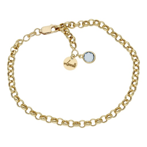 [HT102A] PULSERA MI HISTORIA ORO 18KL 4MM - AZUL