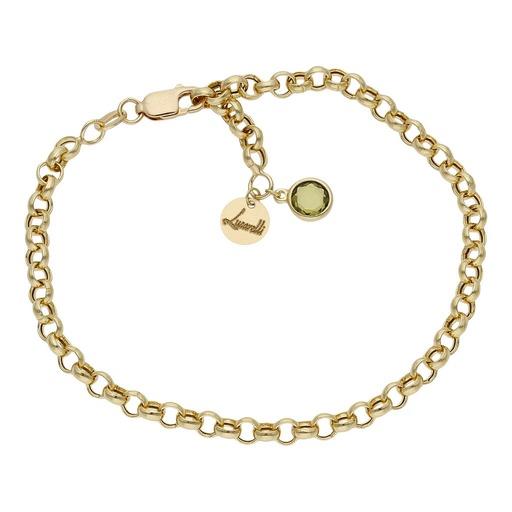 [HT102V] PULSERA MI HISTORIA ORO 18KL 4MM - VERDE