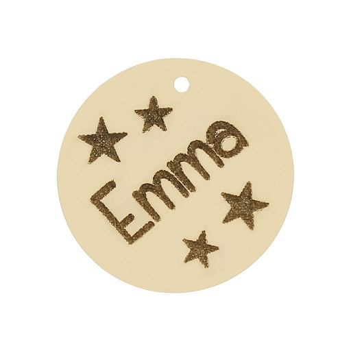 [HT298] MI HISTORIA - ABALORIO ORO 18KL CHAPA REDONDA