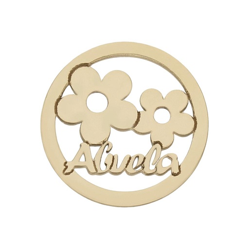 [HT326] MI HISTORIA - ABALORIO ORO 18KL ABUELA FLORES