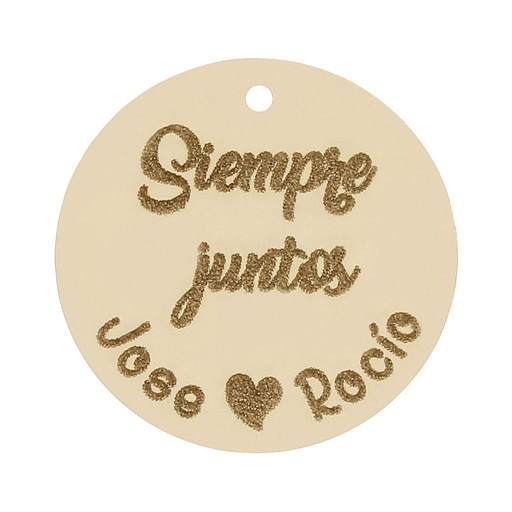 [HT327] MI HISTORIA - ABALORIO ORO 18KL FRASE JUNTOS