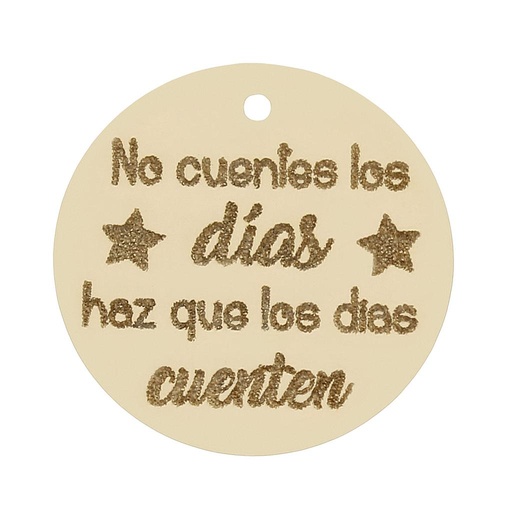 [HT330] MI HISTORIA - ABALORIO ORO 18KL FRASE DIAS