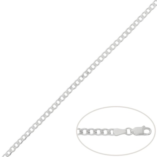 CADENA PLATA 925MM BARBADA - 3MM