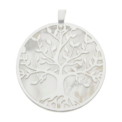 [AG645] COLGANTE PLATA 925MM ARBOL DE LA VIDA NACAR - 30MM