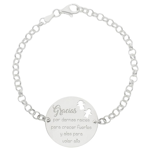 [AG290] PULSERA PLATA 925MM PROFE + FRASE - 25MM