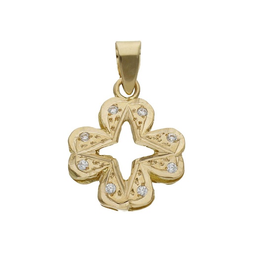 [G1053] COLGANTE ORO 18KL TREBOL 4 HOJAS