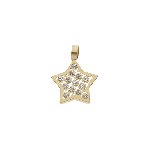 [G1075] COLGANTE ORO 18KL ESTRELLA CIRCONITAS - 9x9MM
